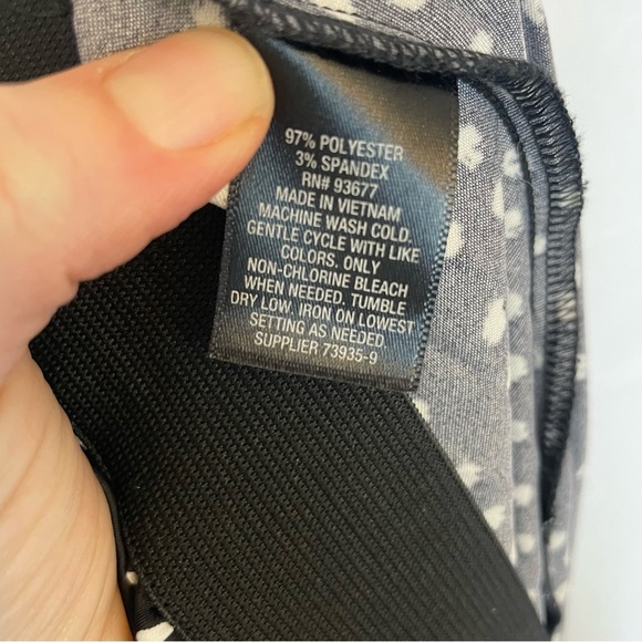 WORTHINGTON Women’s Black White Dot Silky Pleated Flowy Skirt Size Large - Picture 6 of 8